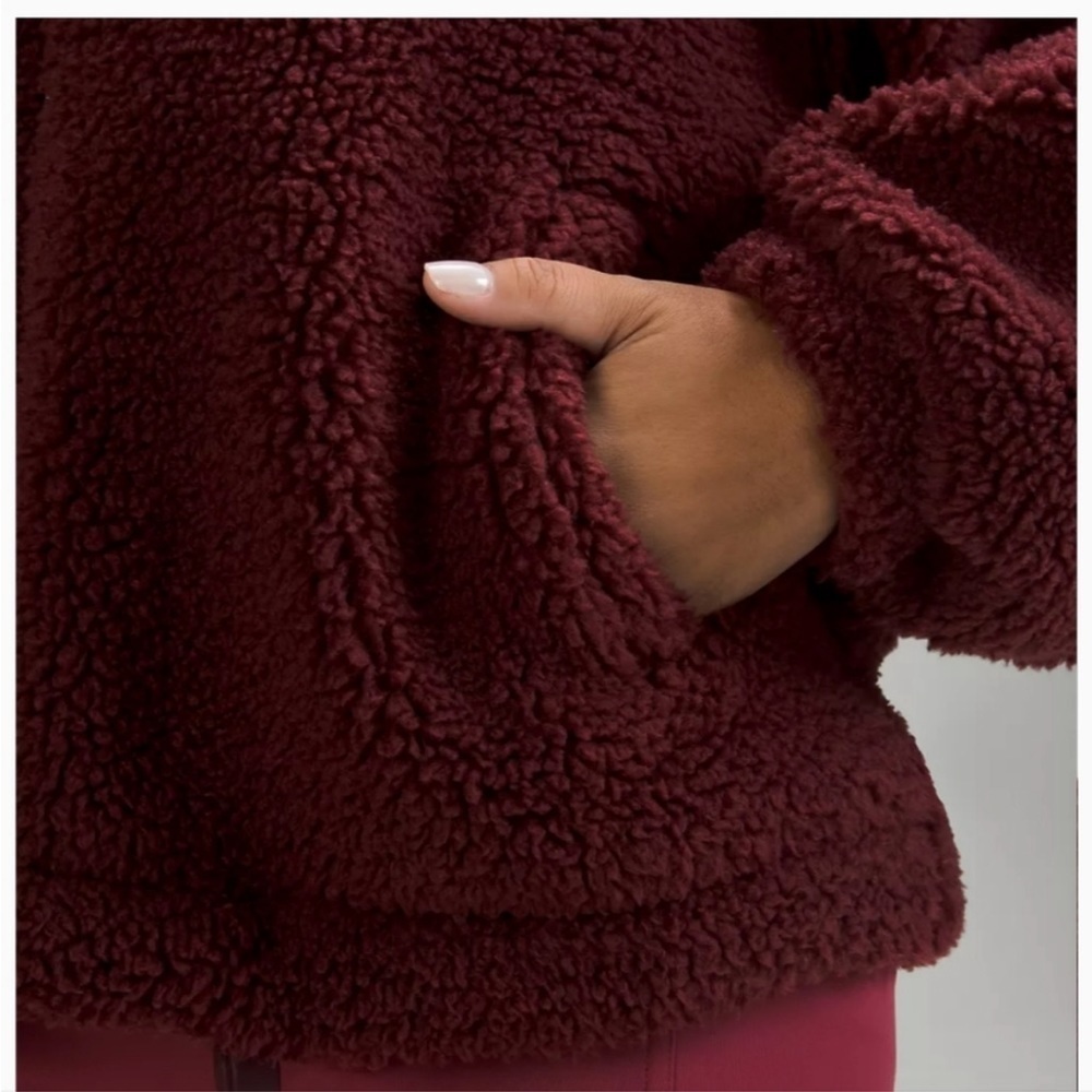 Lululemon Cinchable Fleece Zip-Up Size 8 maroon burgundy - Picture 7 of 7